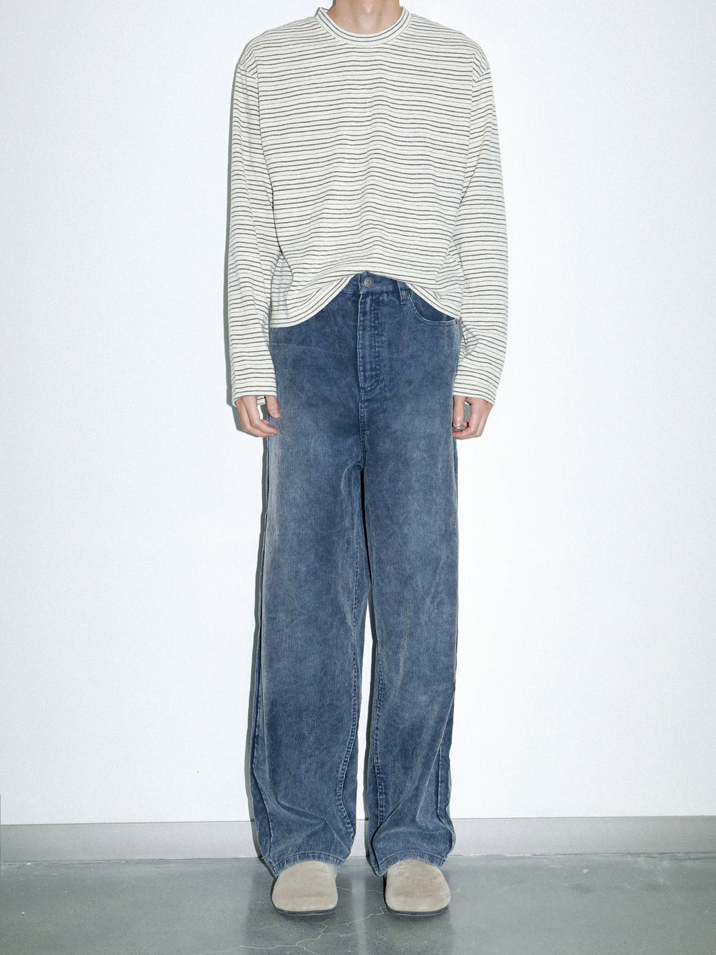 PLUS NO LOGO Casual Striped Crew Neck Long Sleeve