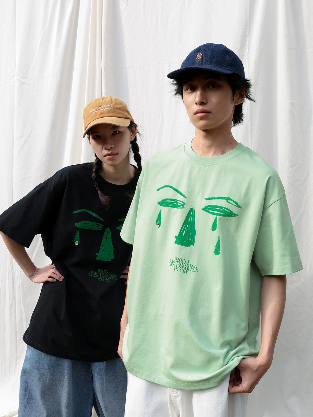 Mentmate Face Graffiti Print Tears Sticker Drill Tee