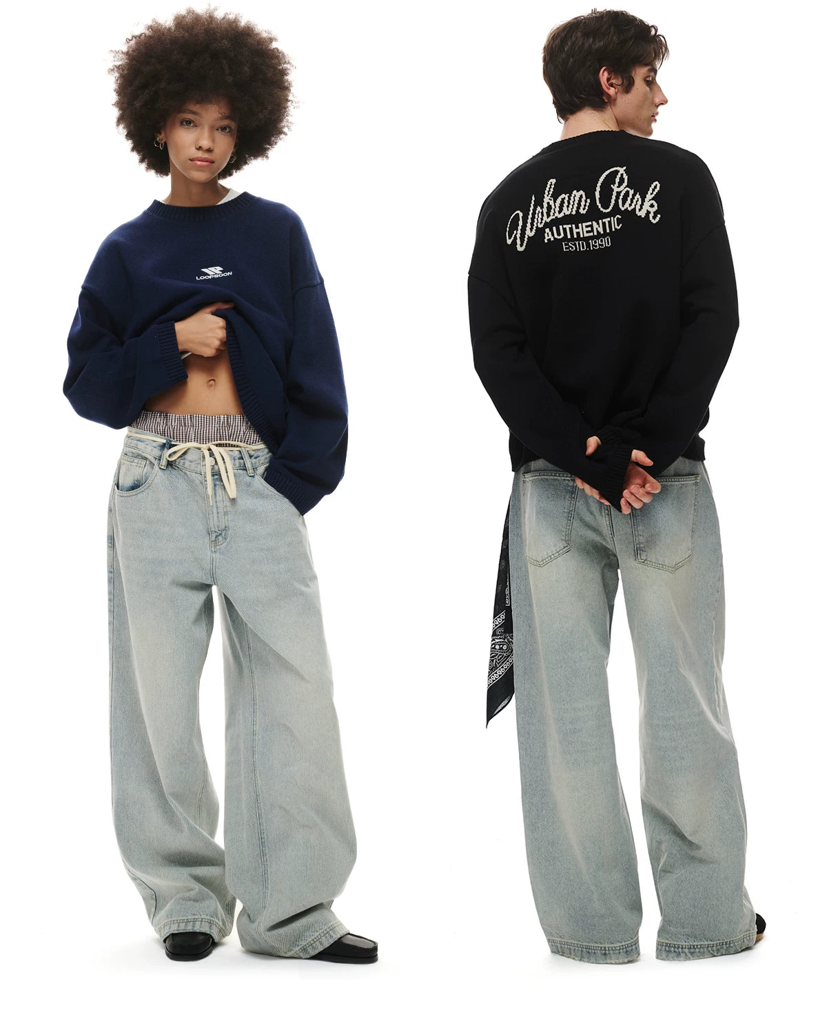 Loopsoon Versatile Loose Straight Wide Leg Jeans