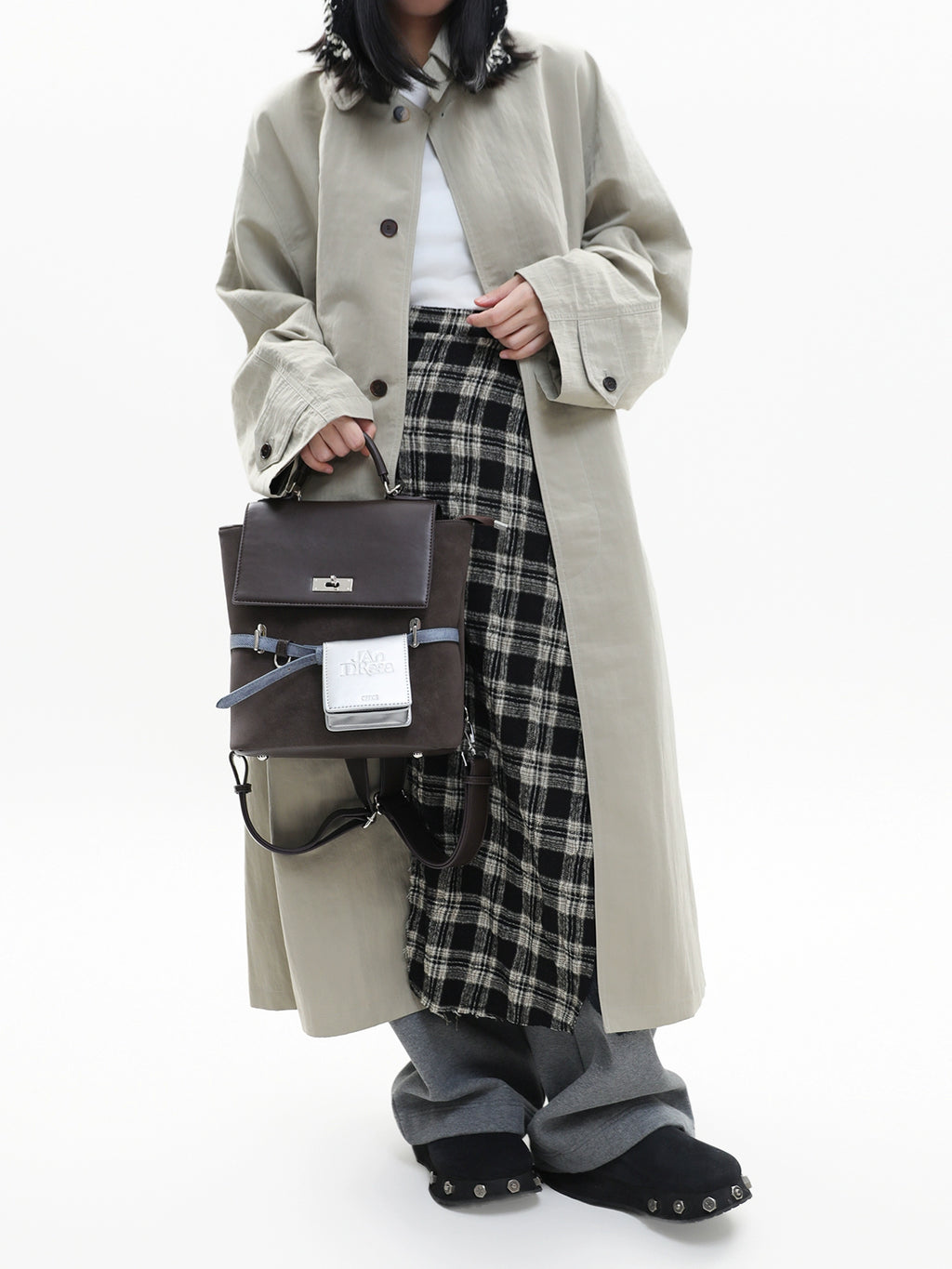 JANDRESS Vintage College Contrast Crossbody Backpack