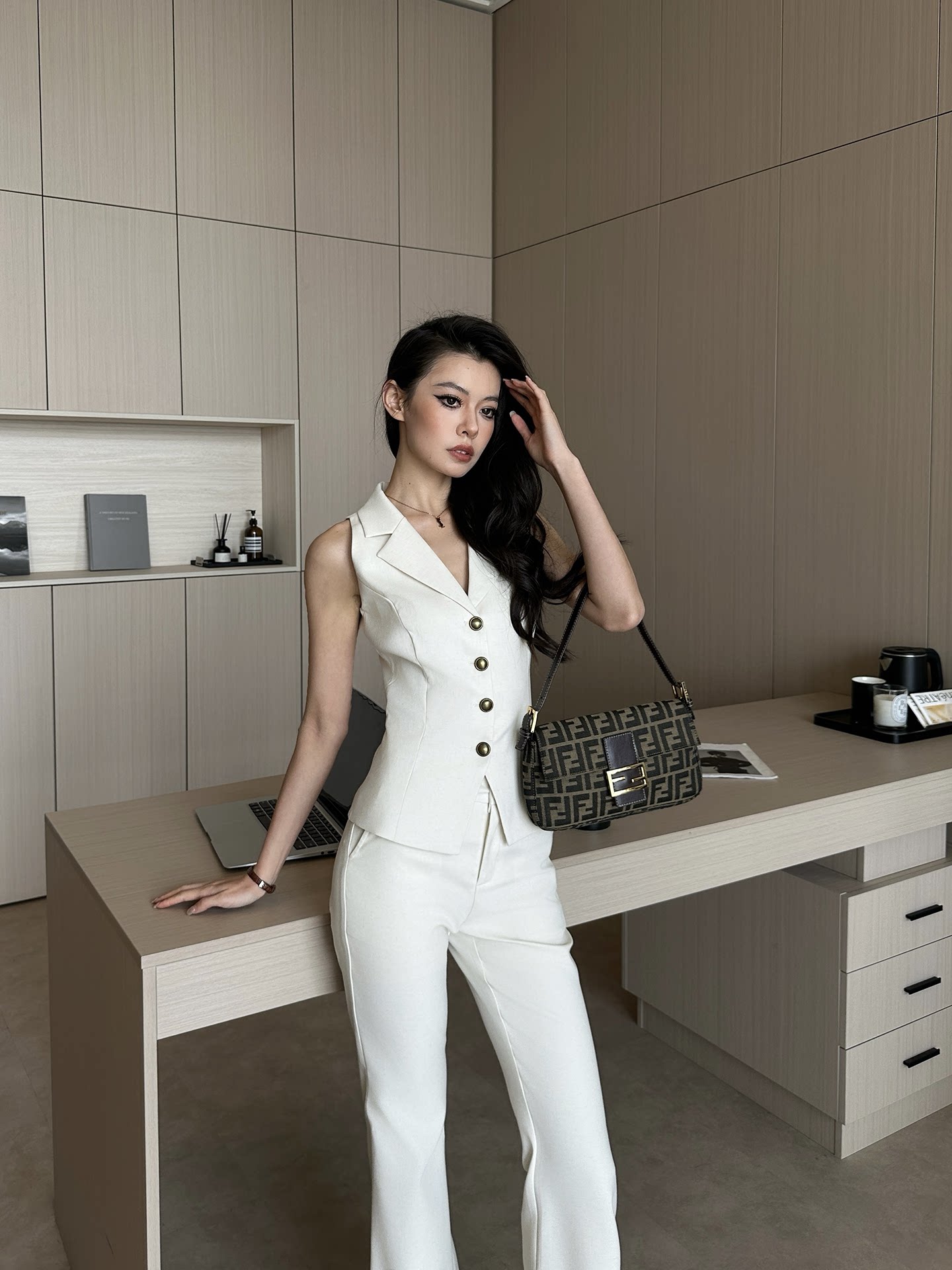 LLROGE Temperament Suit Vest Suit