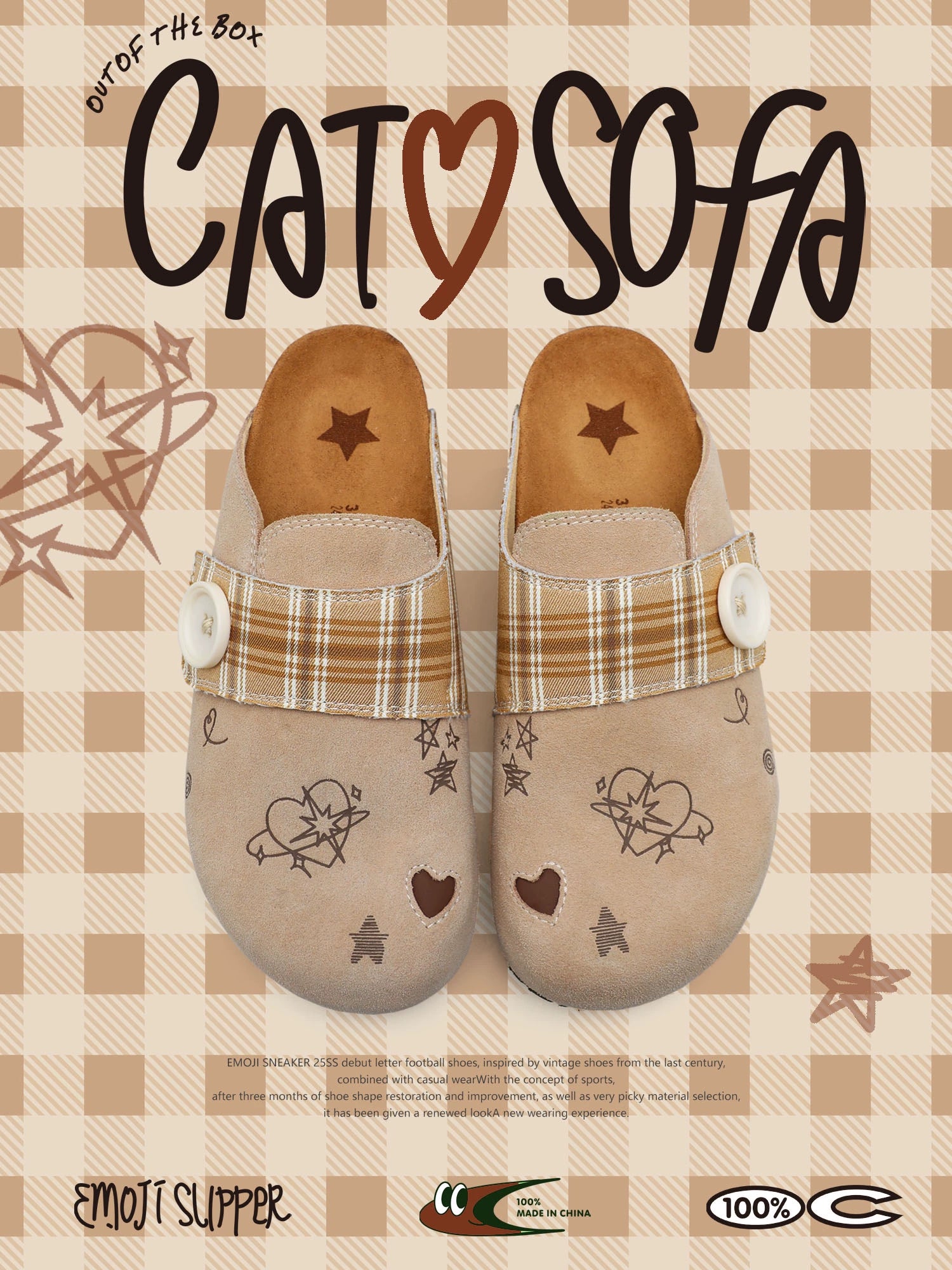 Cat & Sofa Cupid Wear Versatile Flat Bottom Half Slippers