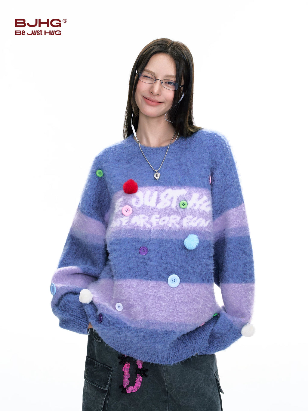 BJHG Thickened Vintage Striped Knitted Sweater