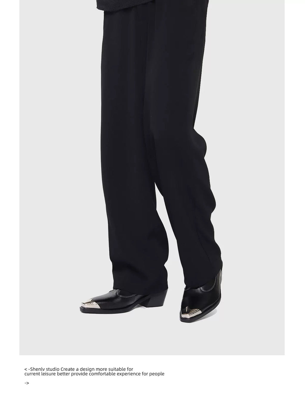 SHENLV STUDIO Iron Head Tip Height Increasing High Top Chelsea Boots