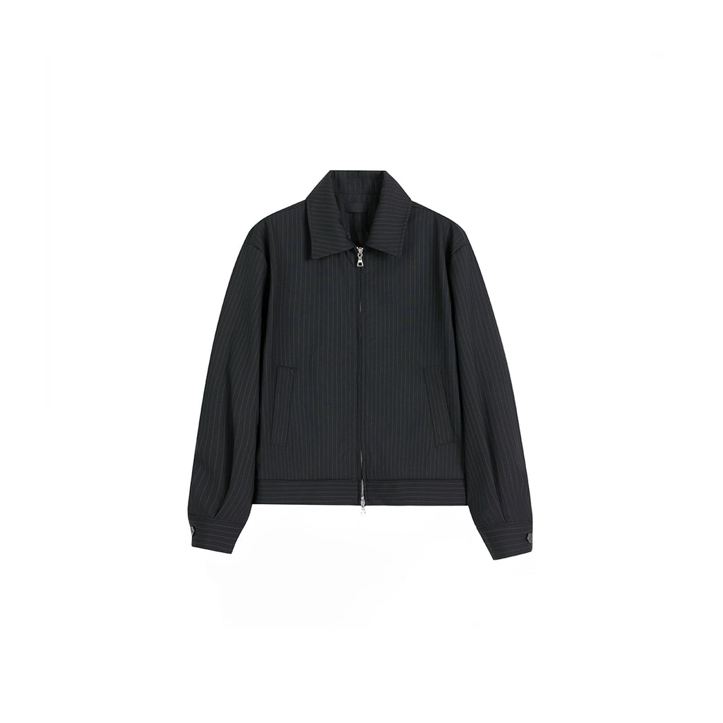 [PLUS NO LOGO] 25AW striped jacket short lapel zipper jacket