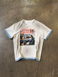 VOWPROGRESS Splicing Front Shoulder Casual Tee