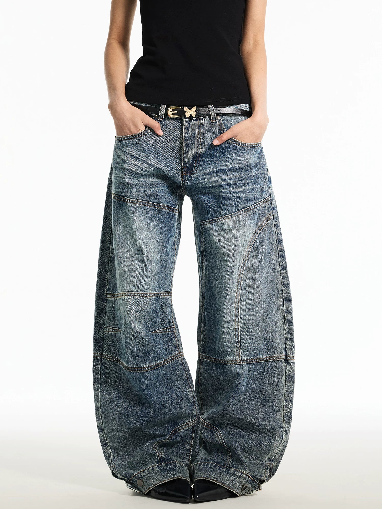TRUQUEST Vintage Loose Straight Wide Leg Jeans