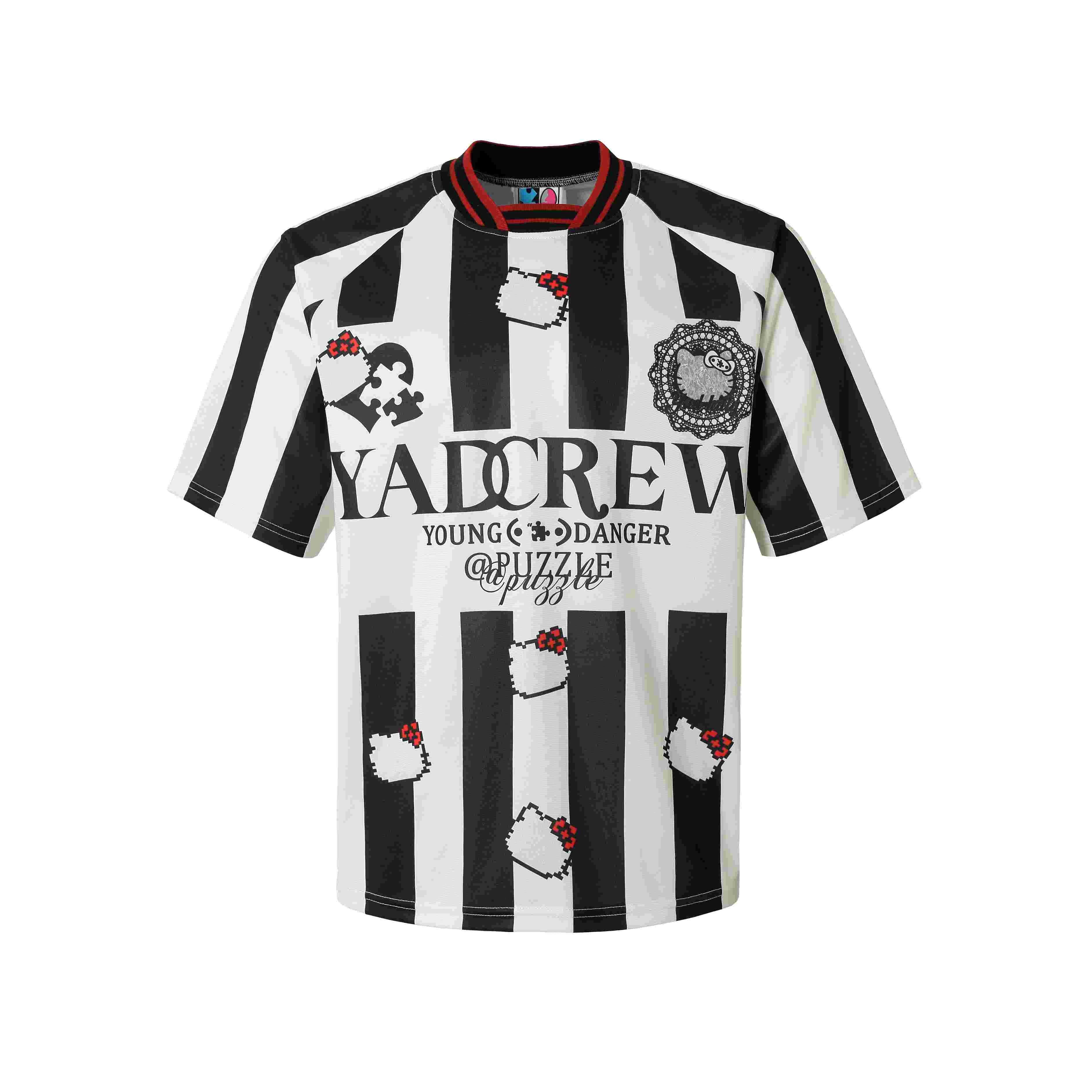 YADcrew Mosaic Print Cat Striped Tee