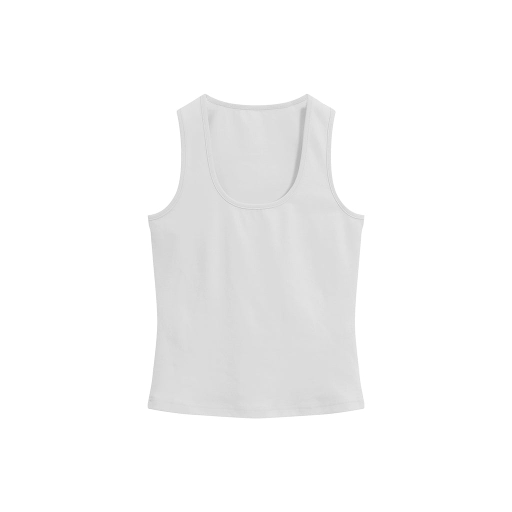 FUNKYFUN Stretch Slim U-neckline Vest