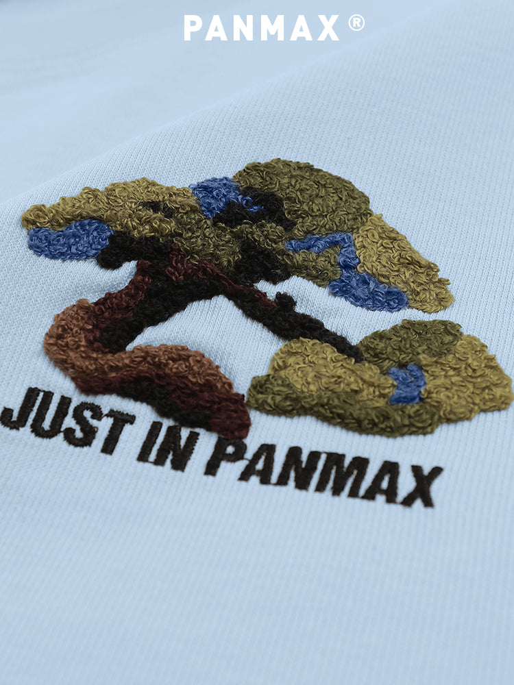 PANMAX Three-dimensional Towel Embroidered Tree Print Tee