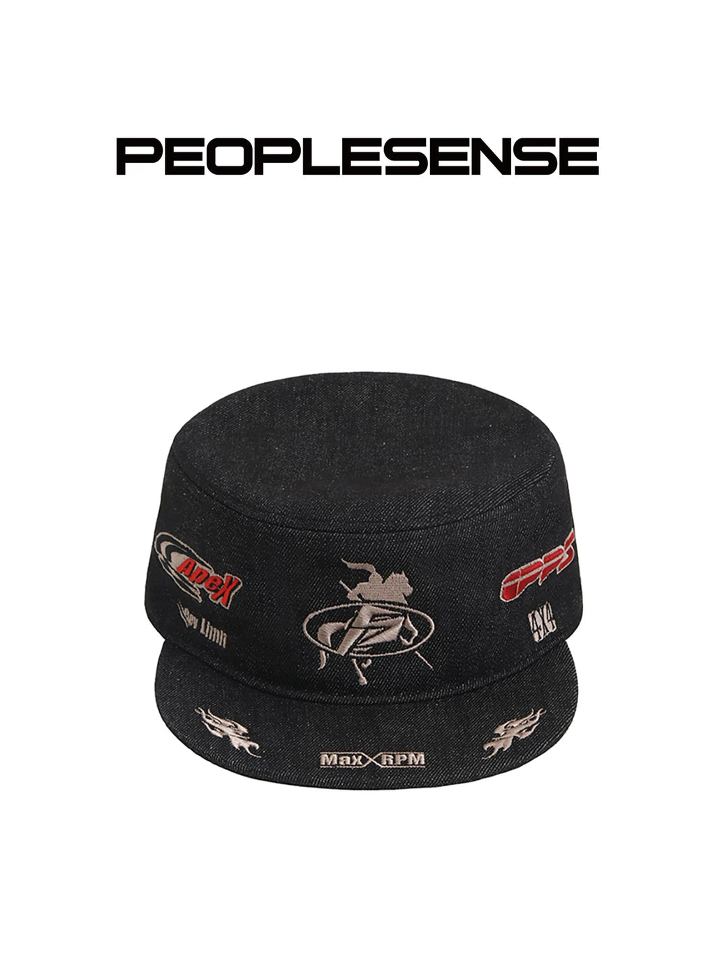 PEOPLESENSE Racing Elements Printed Embroidered Equestrian Cap
