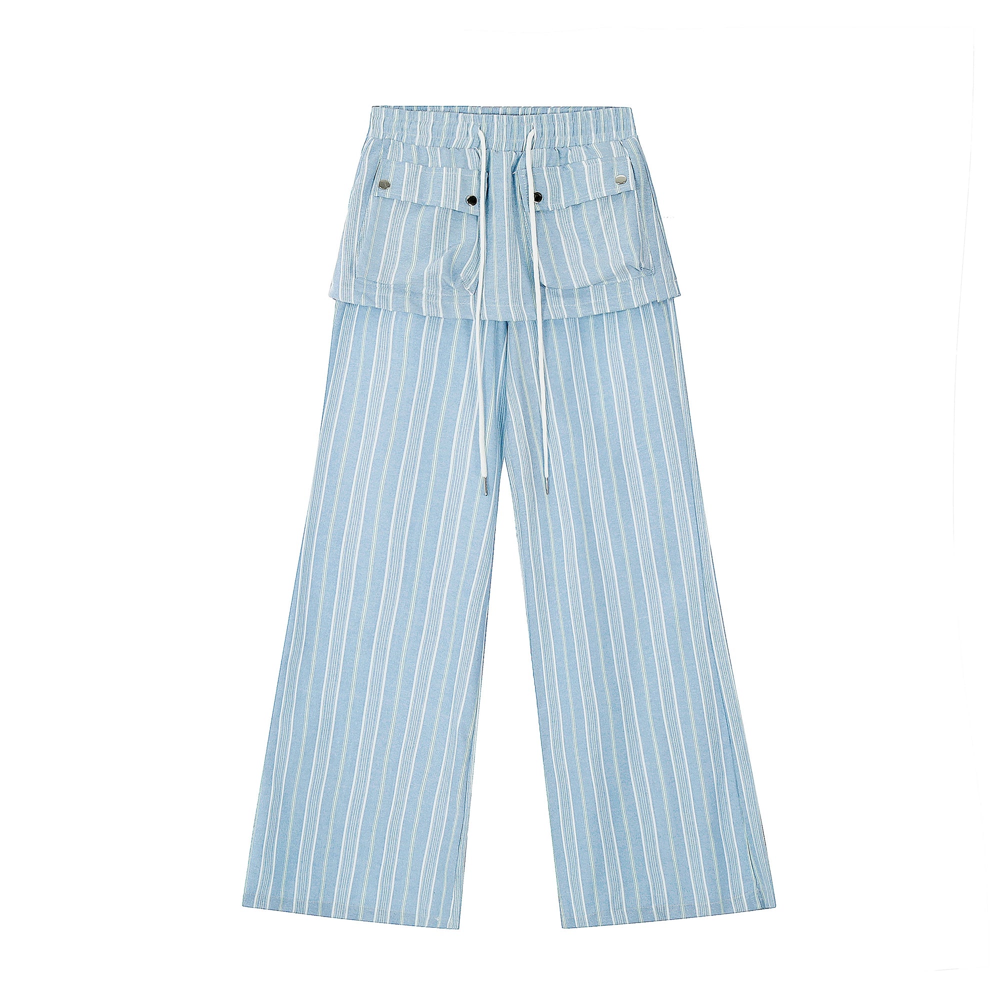 BLACKLISTS Lazy Wind Fake Two-piece Stacked Striped Pants