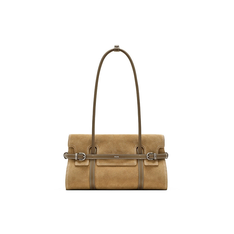 MUVA British Style Loop with Cowhide Large-capacity Shoulder Bag