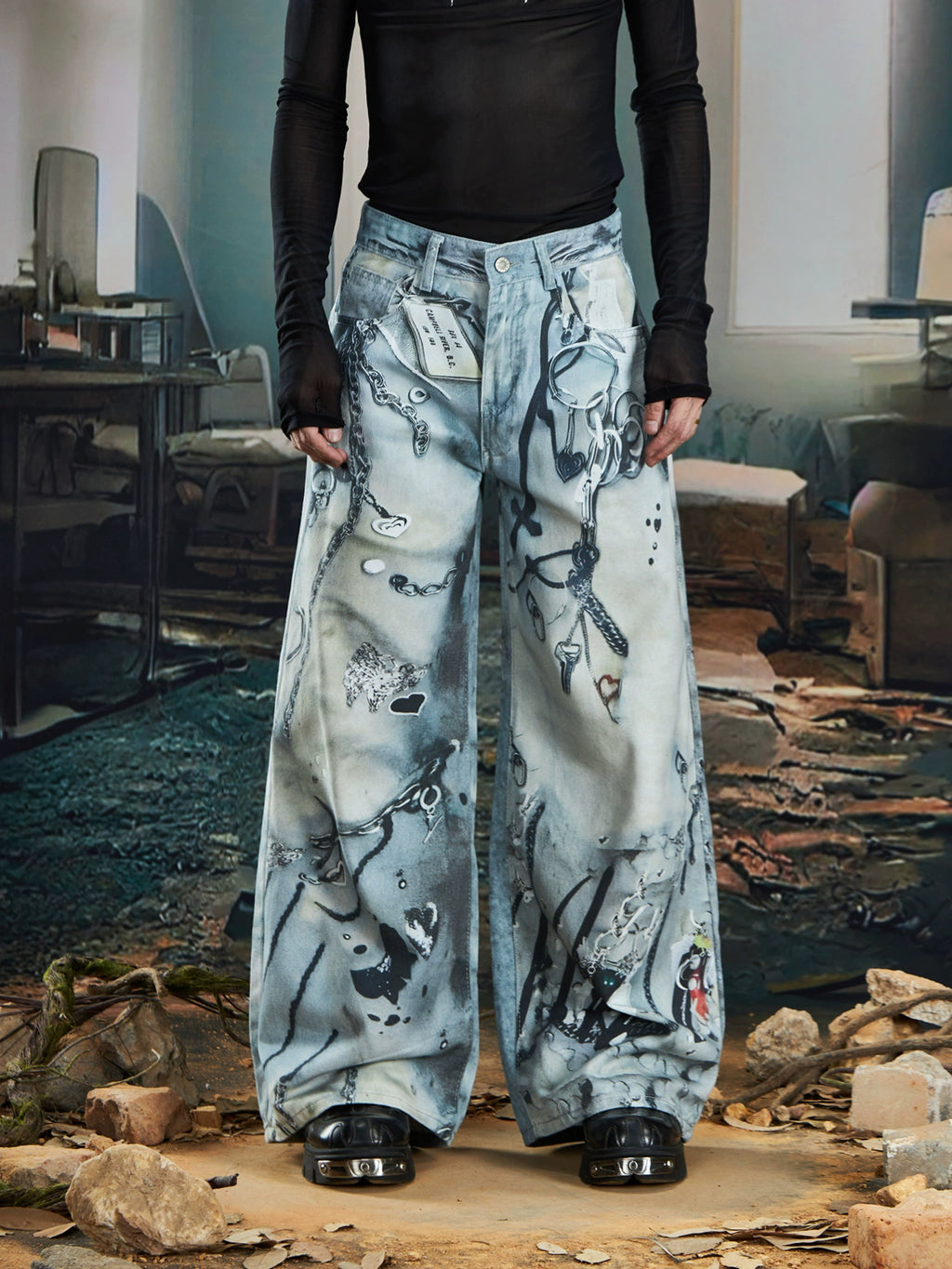 NOMANIAI 3D Printed Jeans