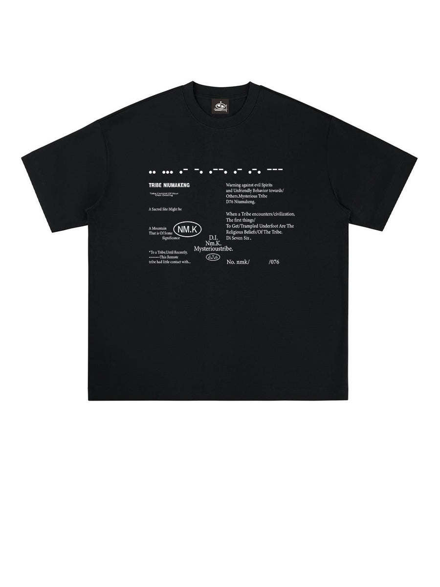 (NMK) Morse Code Letter Printing Tee