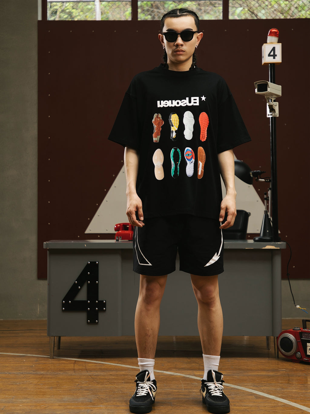 Eusoueu "retro Niche Design Heavy Round Neck Tee"