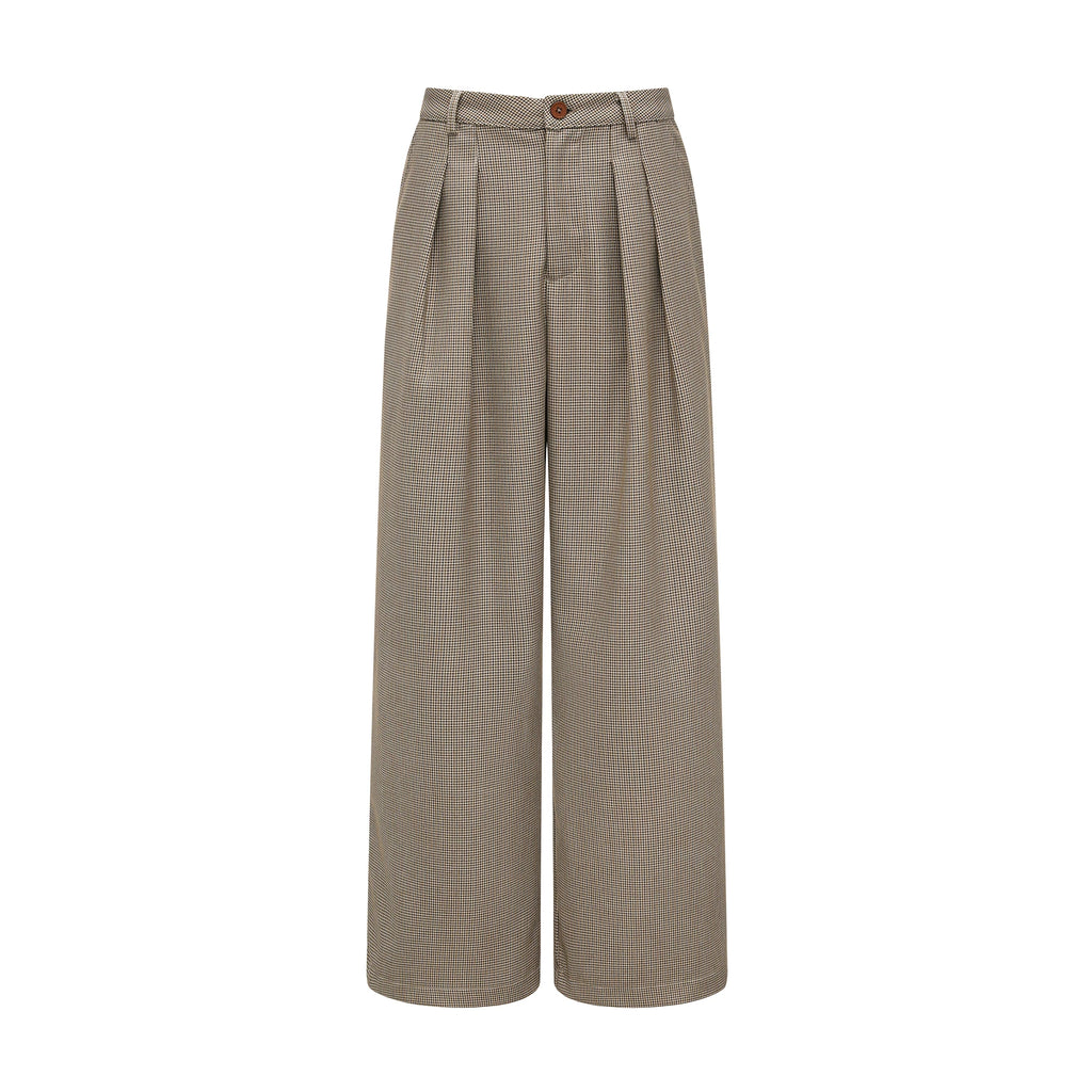 SINONOME Pleated A-shaped Wide-leg Loose Casual Trousers