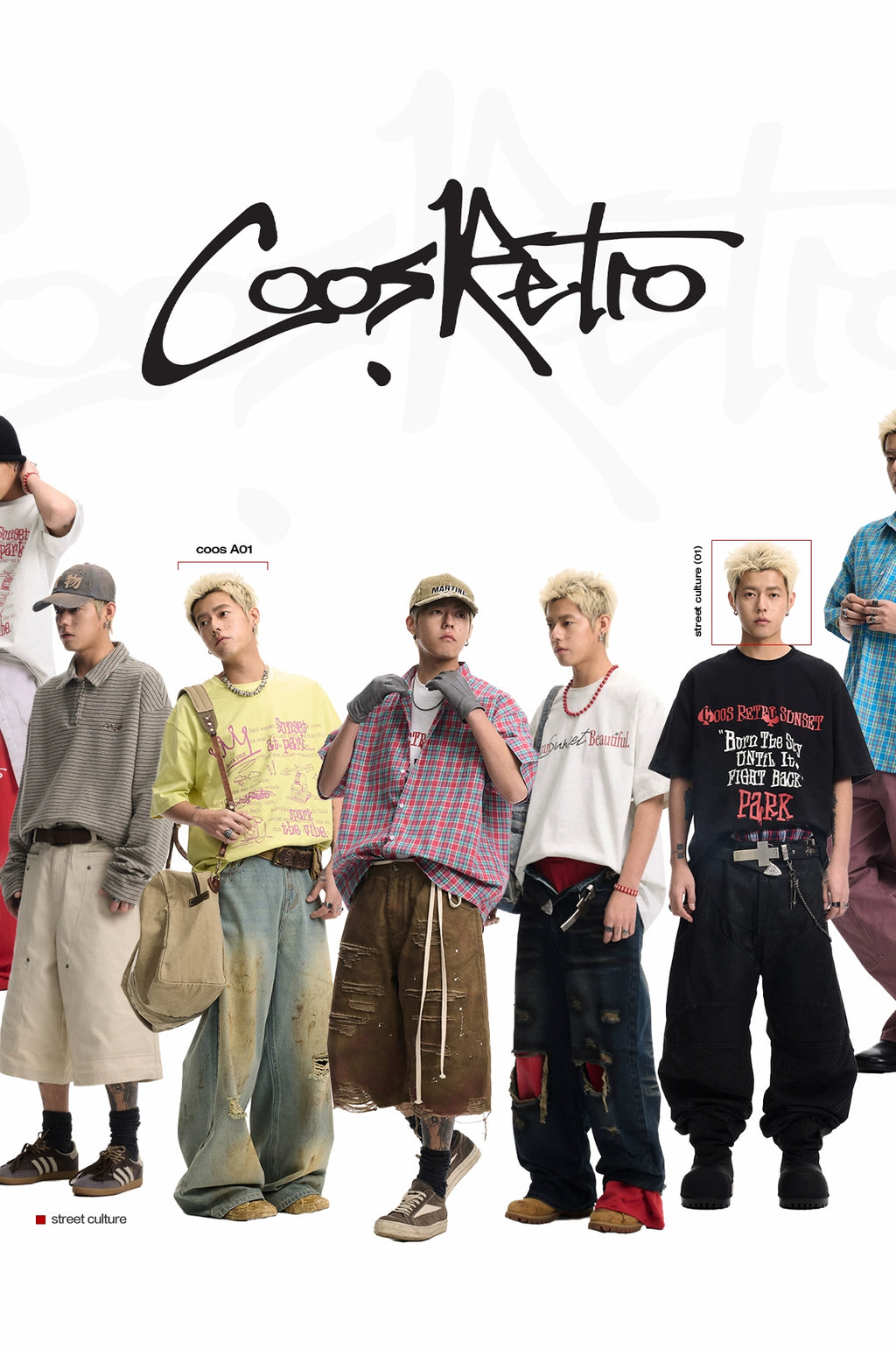 CoosRetro Vintage Street Print V-Neck Jersey Tee