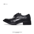 SHENLV STUDIO Pointed Pleated High-heeled Leather Shoes