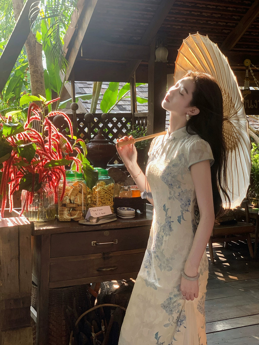 ZIHE Floral Improved Cheongsam Dress