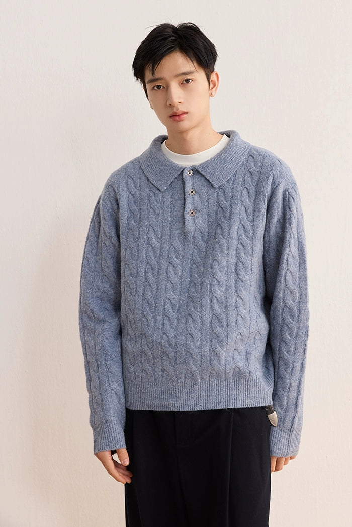 CARPEM Japanese Retro POLO Loose Short Sweater