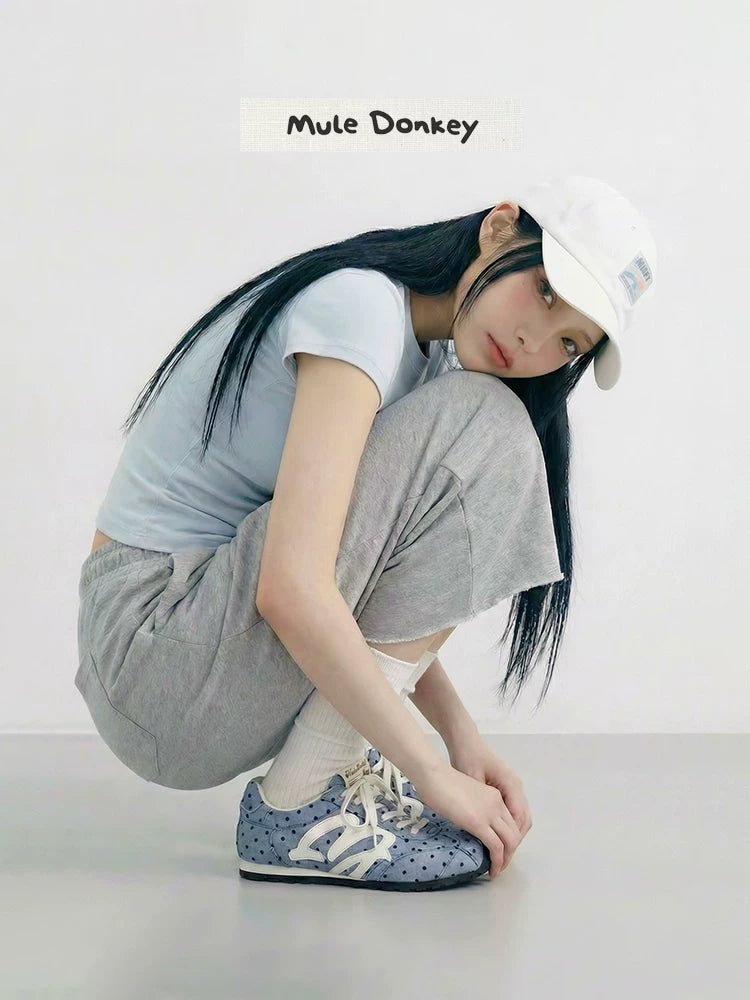 Donkey Vintage Polka Dot Versatile Flat Sneakers