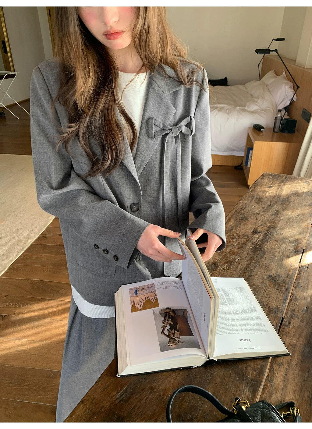 KANO Bow Blazer Skirt Suit