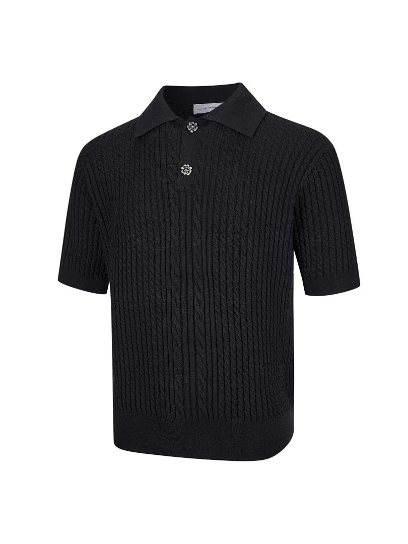 EME Knitted Relief Breathable Polo Short Sleeve