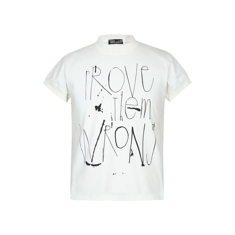 BTSG graffiti print front shoulder slim fit Tee
