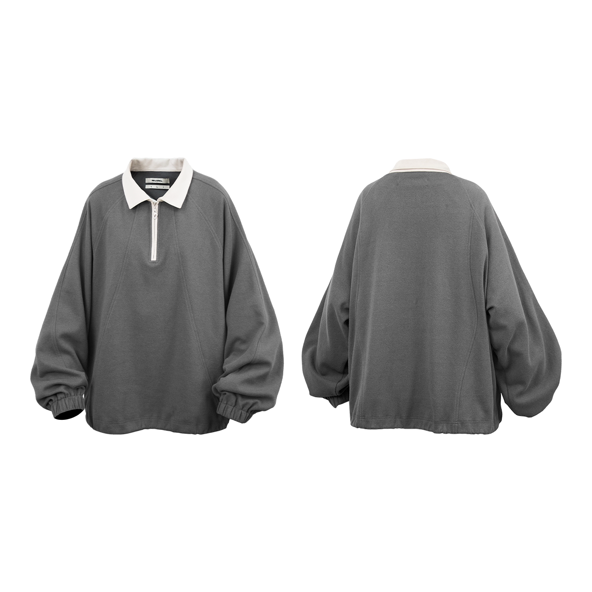 RELABEL Half Zipper Loose Lapel Long Sleeve