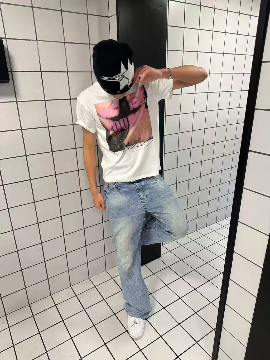 No E Mosen Vintage Short Wide Casual Tee