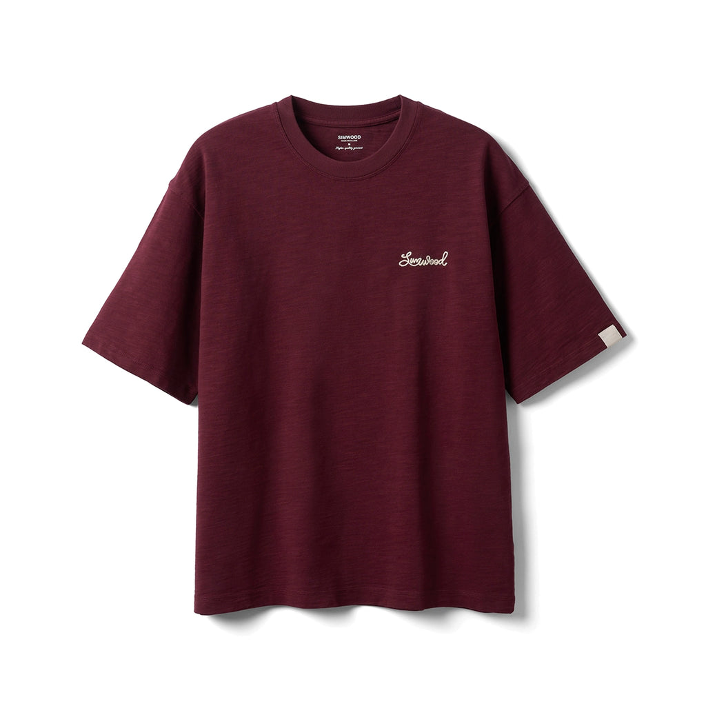 SIMWOOD Embroidery Casual Versatile Tee