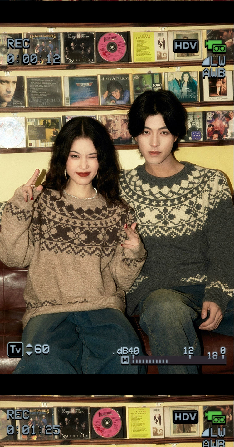 ALOHA Retro Hong Kong Style Niche Lazy Knitted Sweater