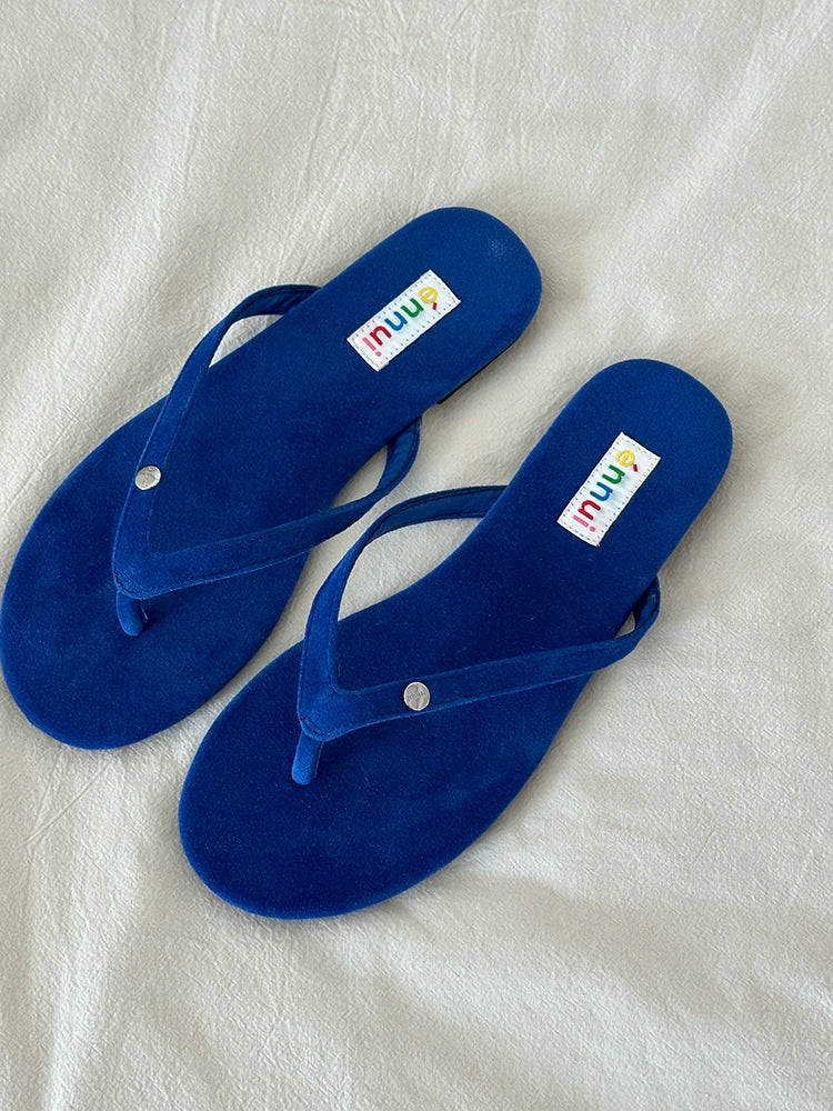 ENNU Flat Bottom Matte Turned Fur Outer Slippers