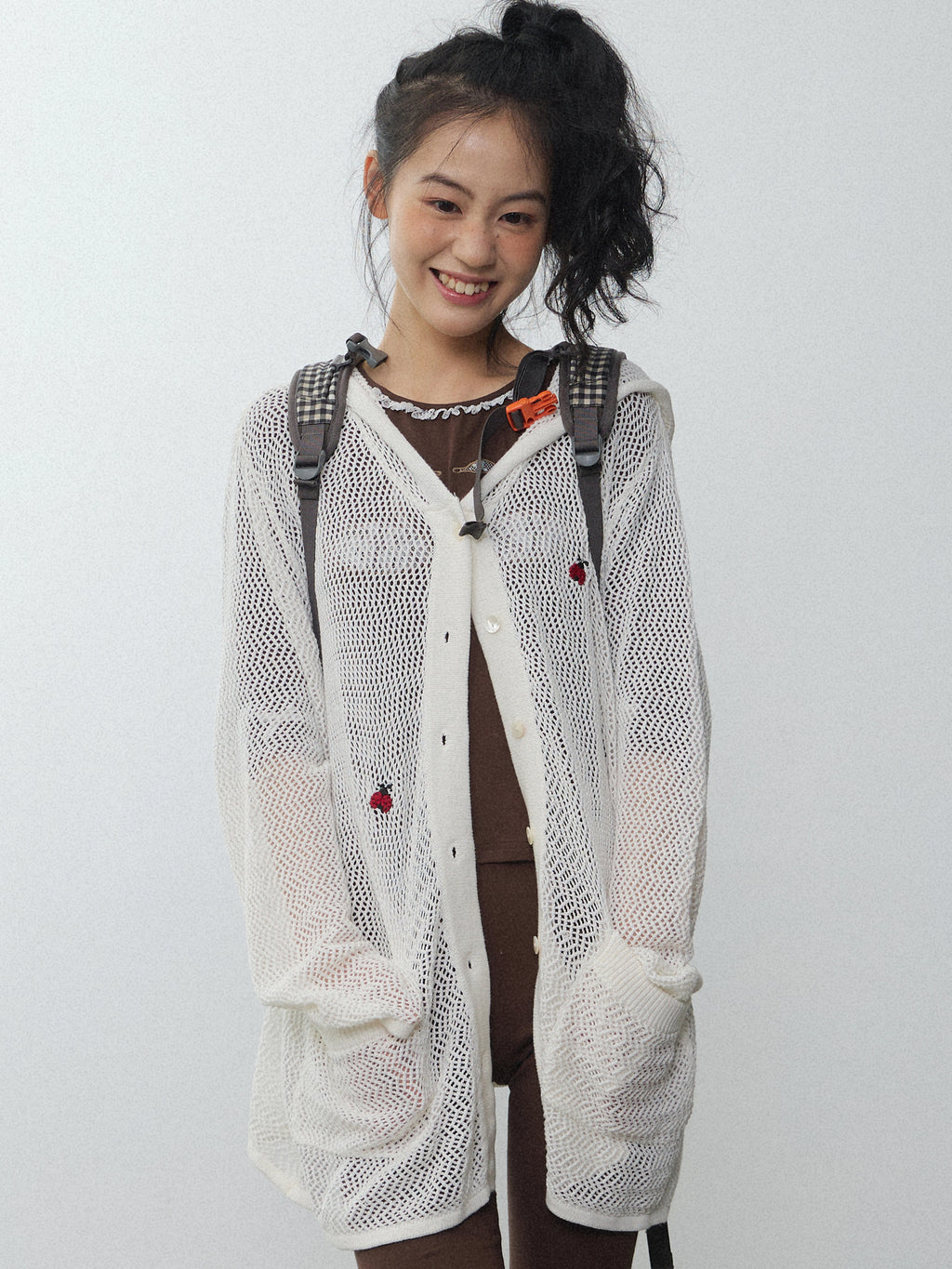 In Two Twos Cutout Knit Hooded Long Sleeves