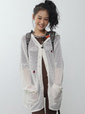 In Two Twos Cutout Knit Hooded Long Sleeves
