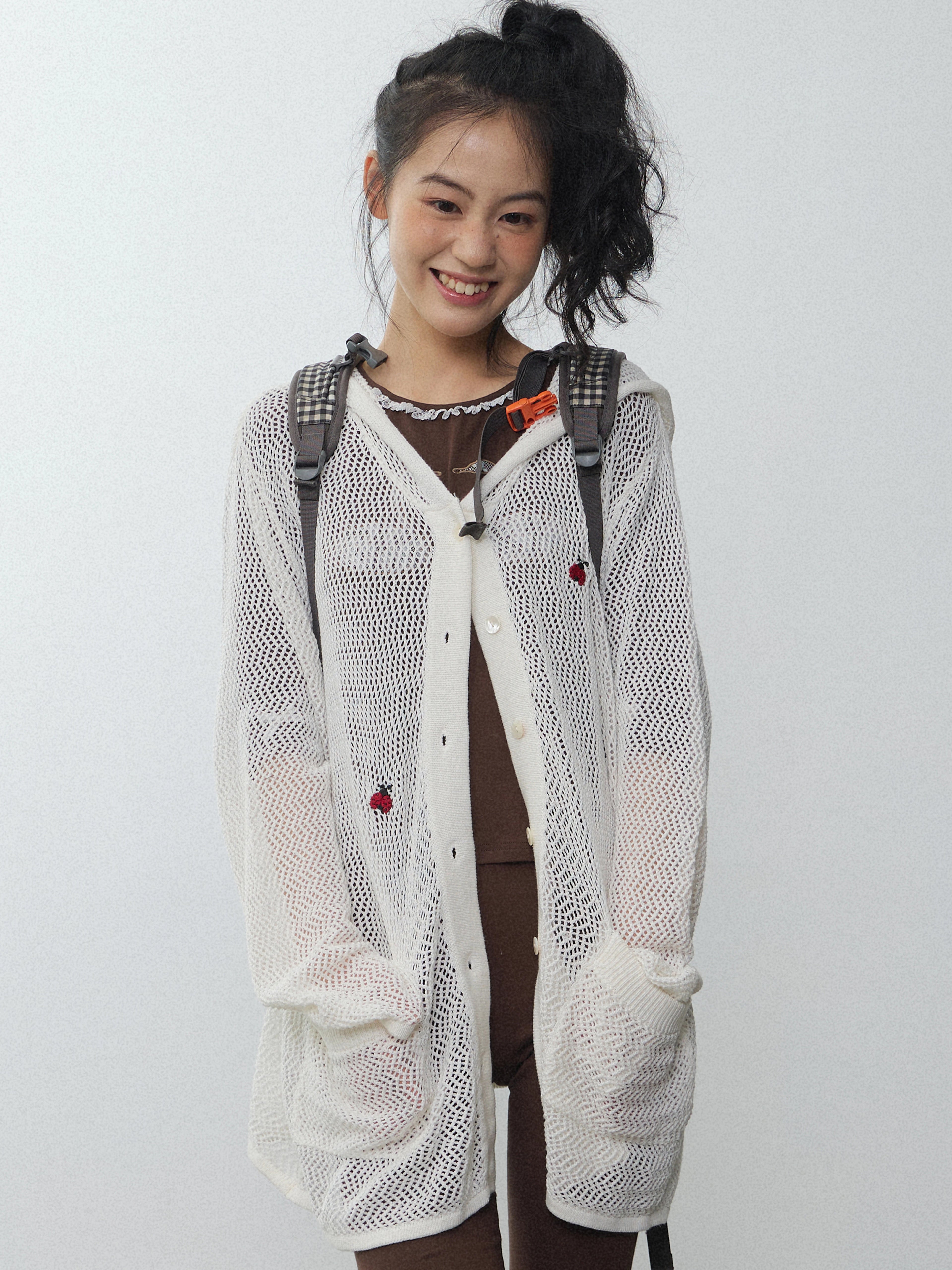 In Two Twos Cutout Knit Hooded Long Sleeves