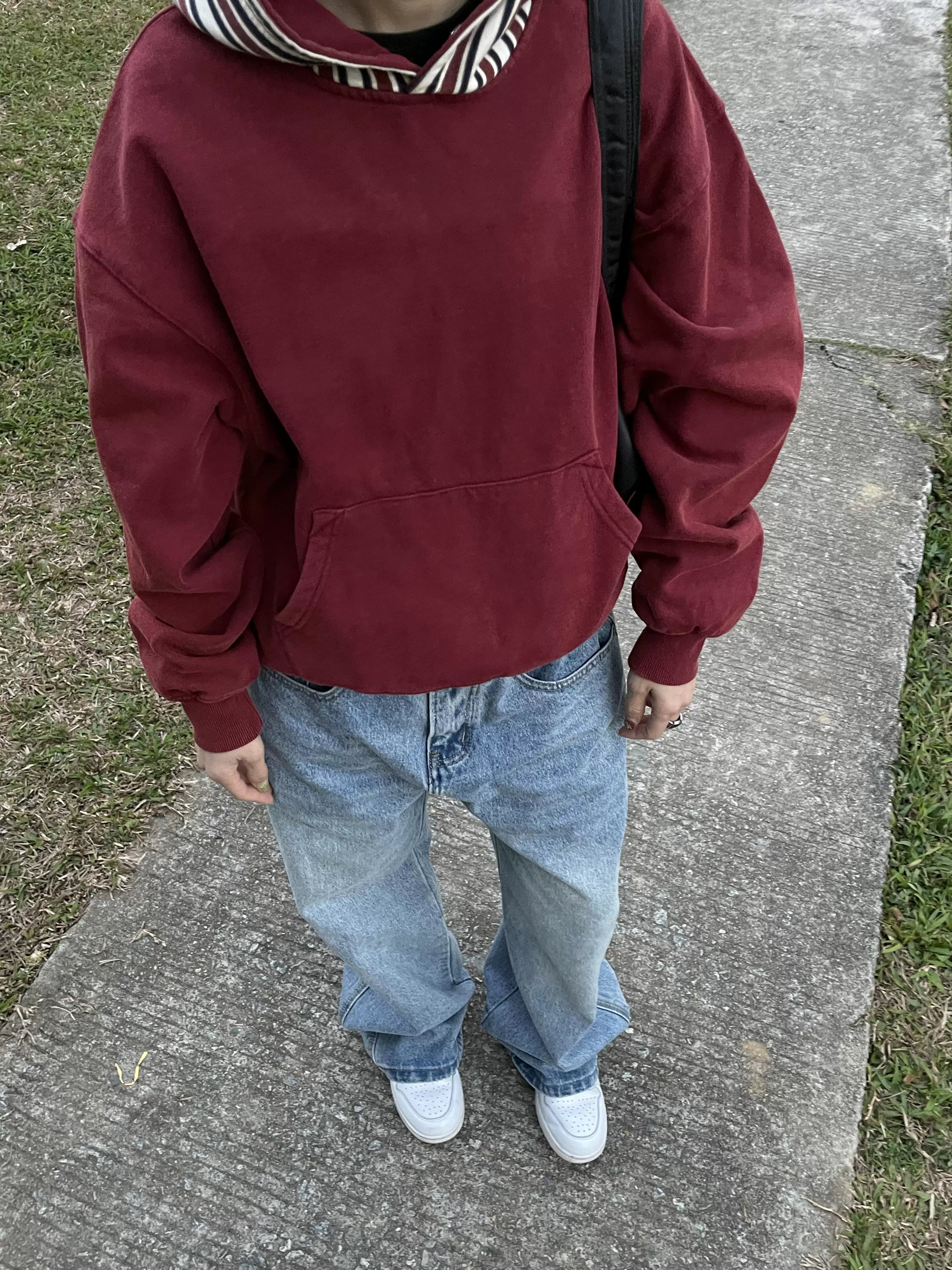 MMBBT Versatile Striped Pullover Hooded Sweater