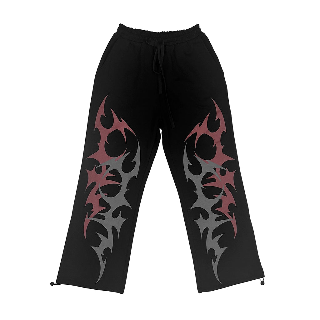 Wetbody Loose Middle Waist Straight Casual Sweatpants