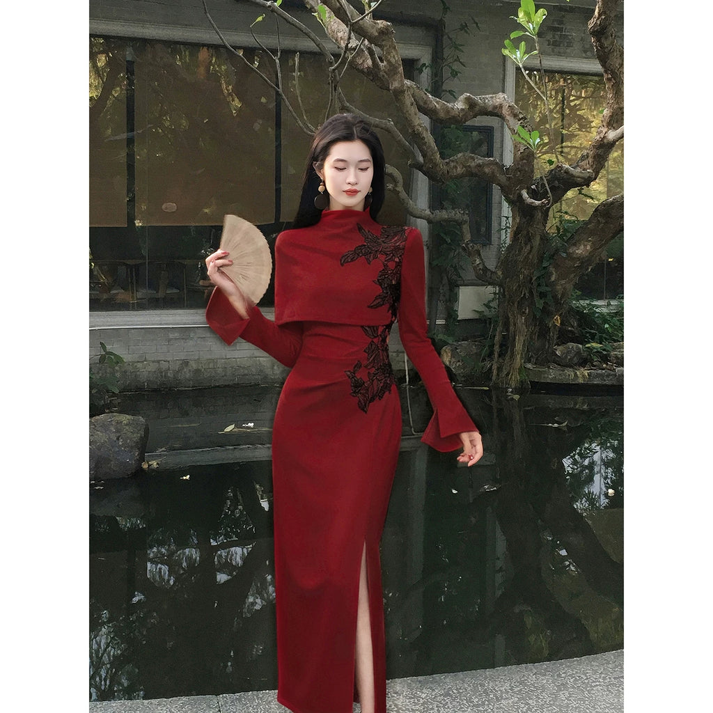 ZIHE Thickened Long Sleeve Knit Dress