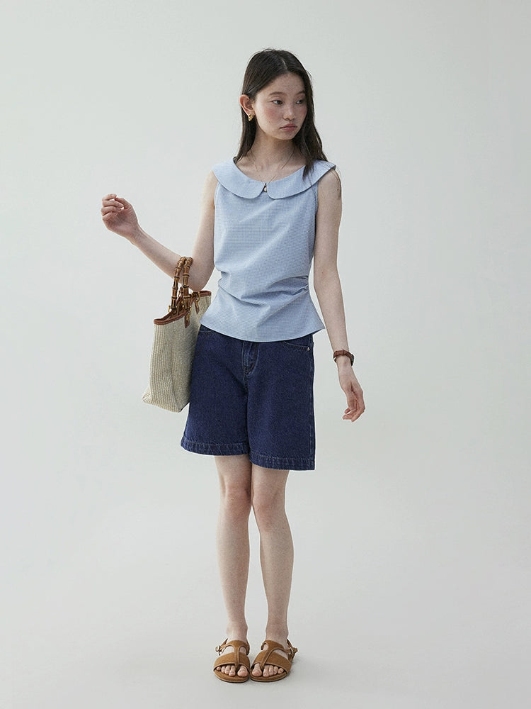 VOOE Vintage Versatile Straight Loose Denim Shorts