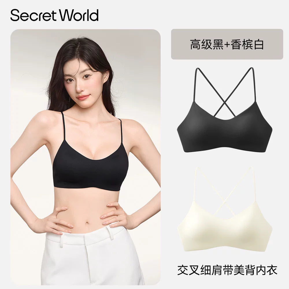 SecretWorld Cross Strap Bra