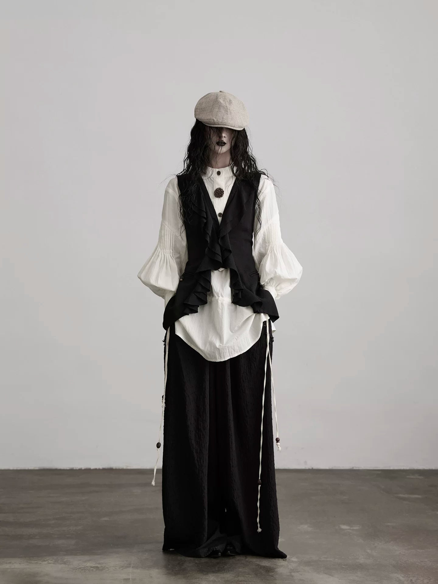 INDULGE Drawstring Vintage Long Sleeve Shirt