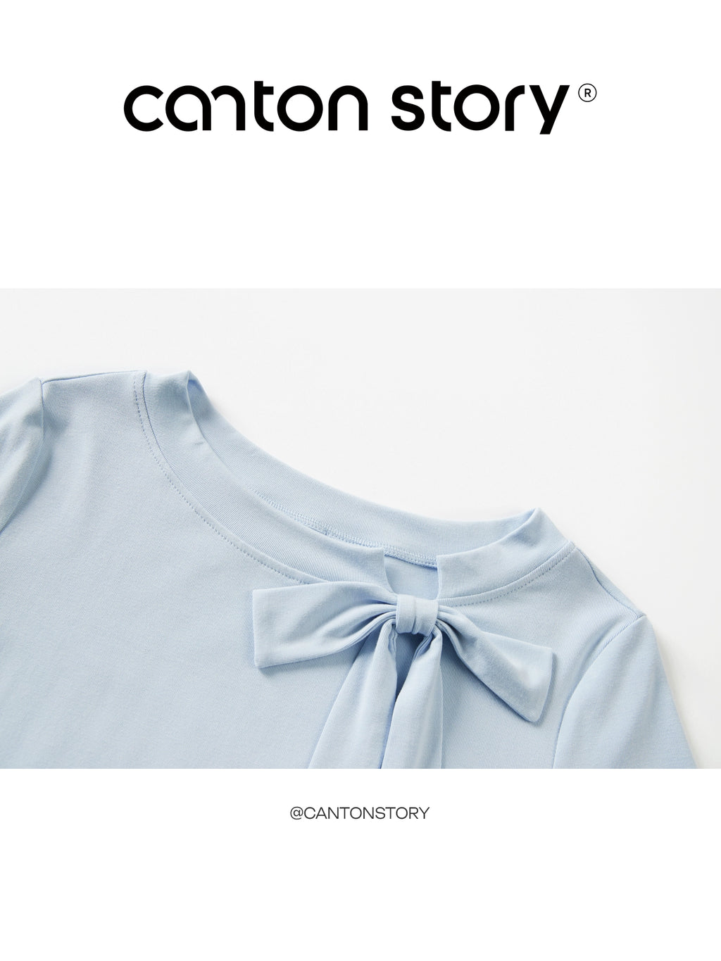 Cantonstory Bow Crew Neck Slim Sleeve