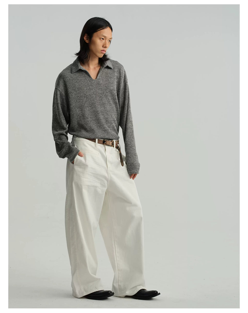 JCAESAR V-neck Versatile Long Sleeve