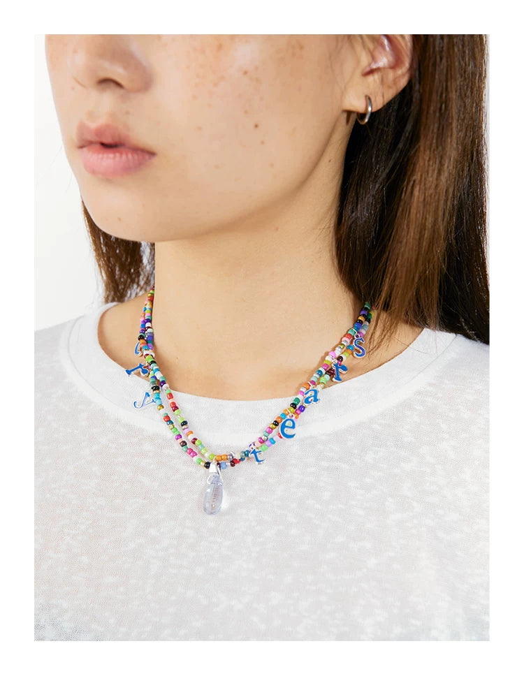 CryingCenter Pearl Monogram Pendant Necklace