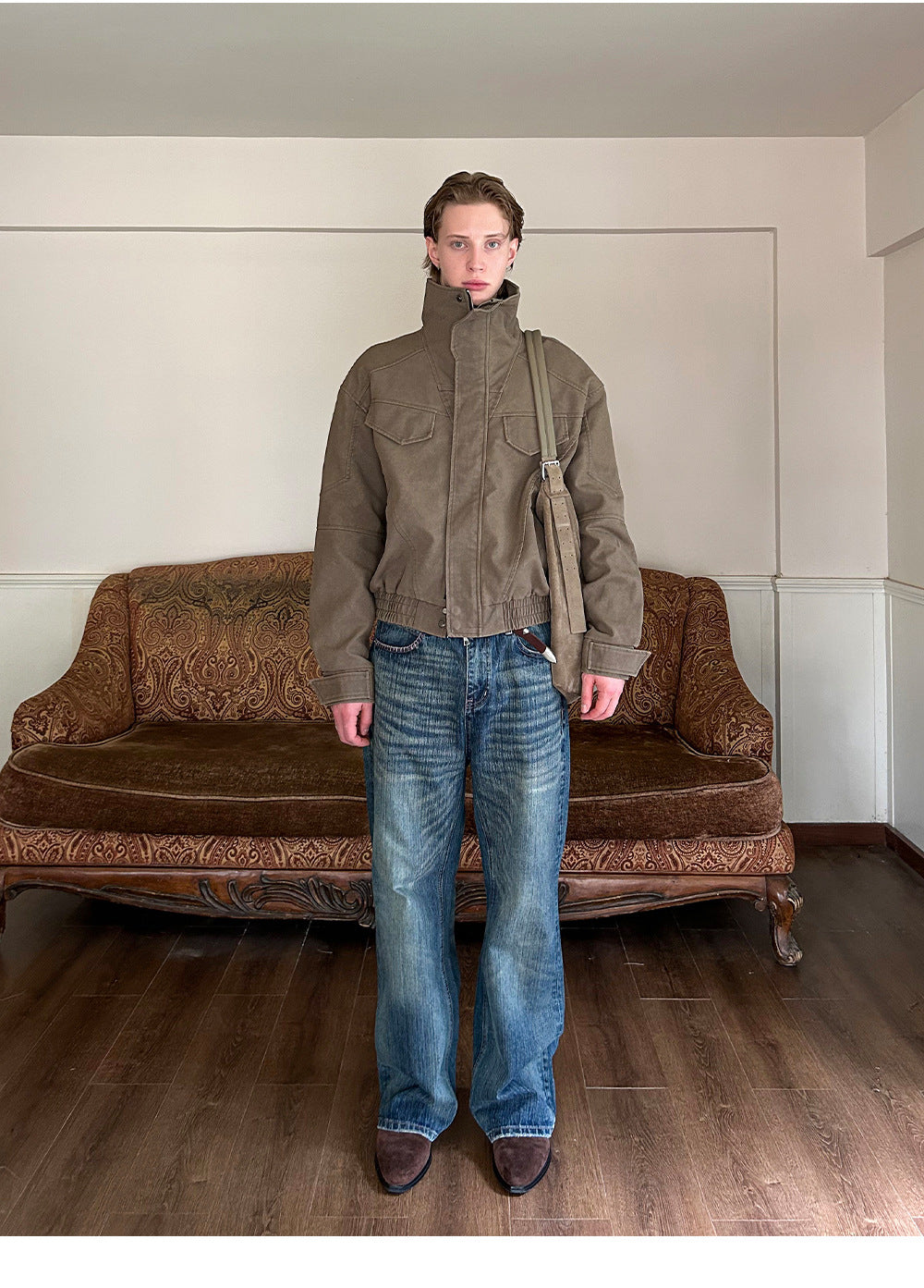 EME Vintage Stand-Up Collar Work Jacket