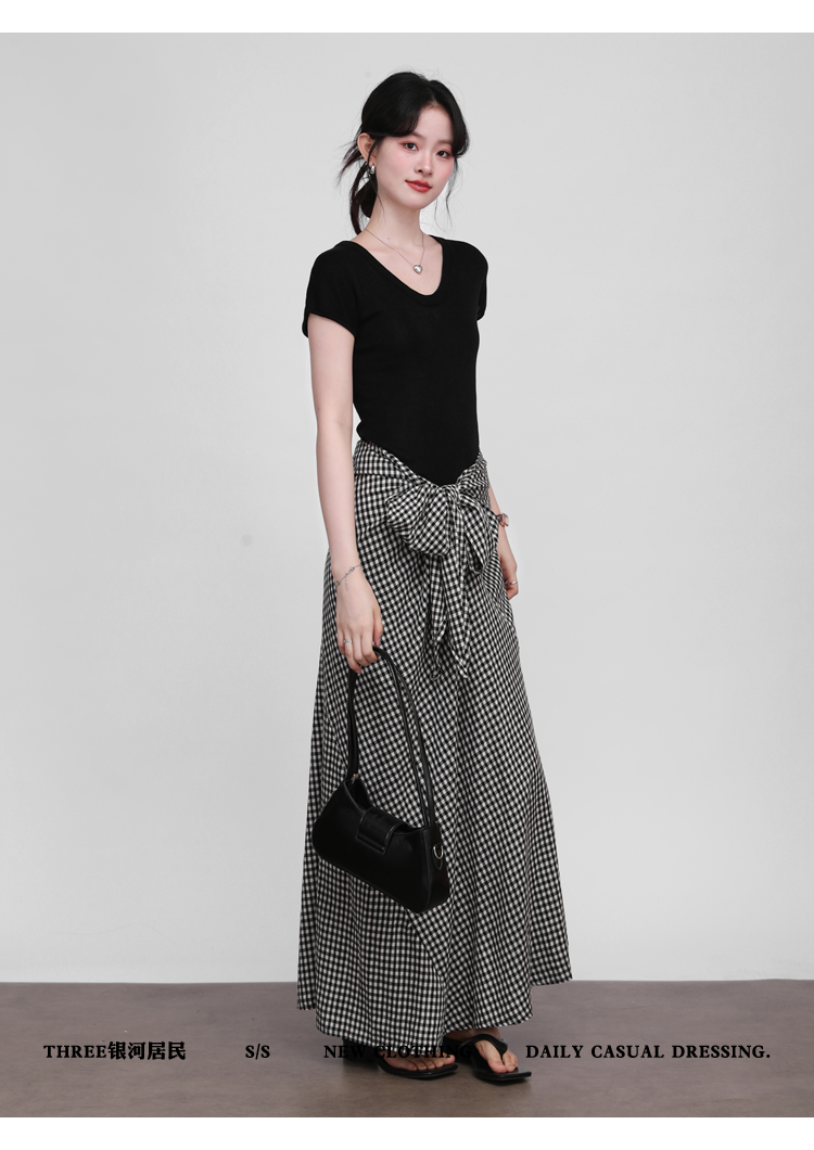 Three High Waist Slim Plaid Skirts