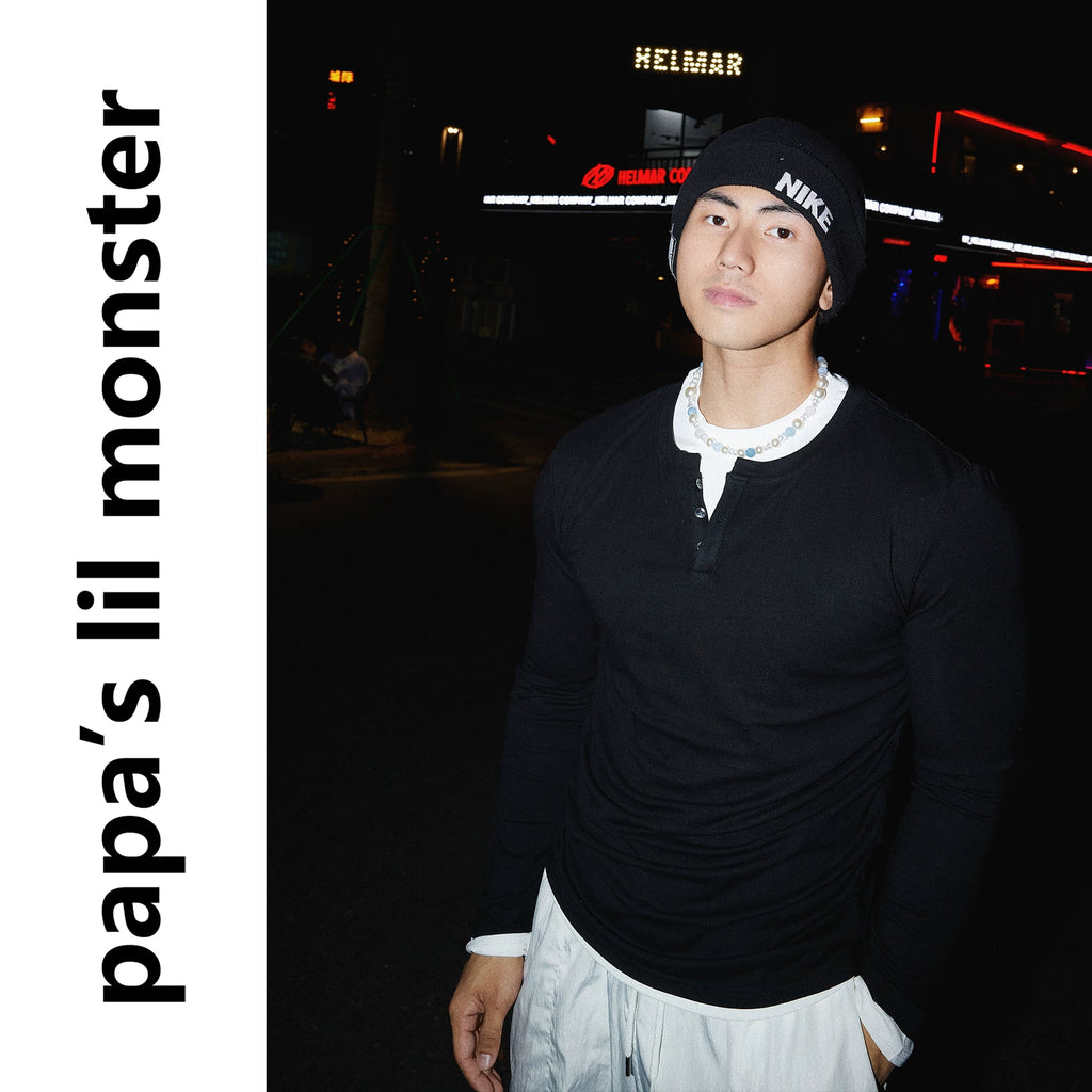 Papaslilmonster Fake Two Long-sleeved T-shirt Bottomed Knitted Sweater