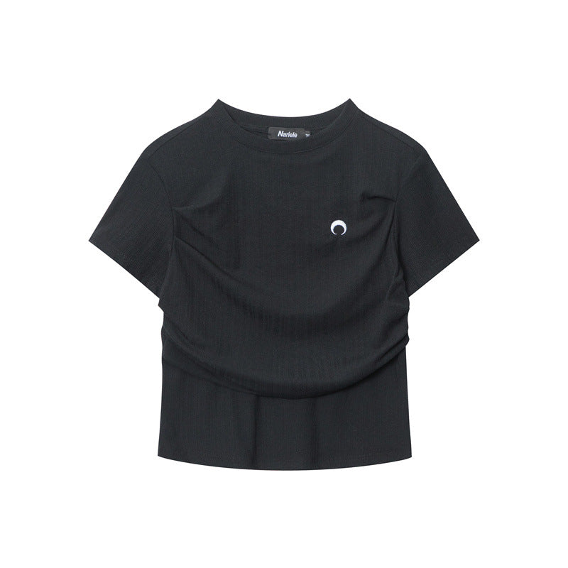 Nariele Crease Design Skinny Crew Neck Tee